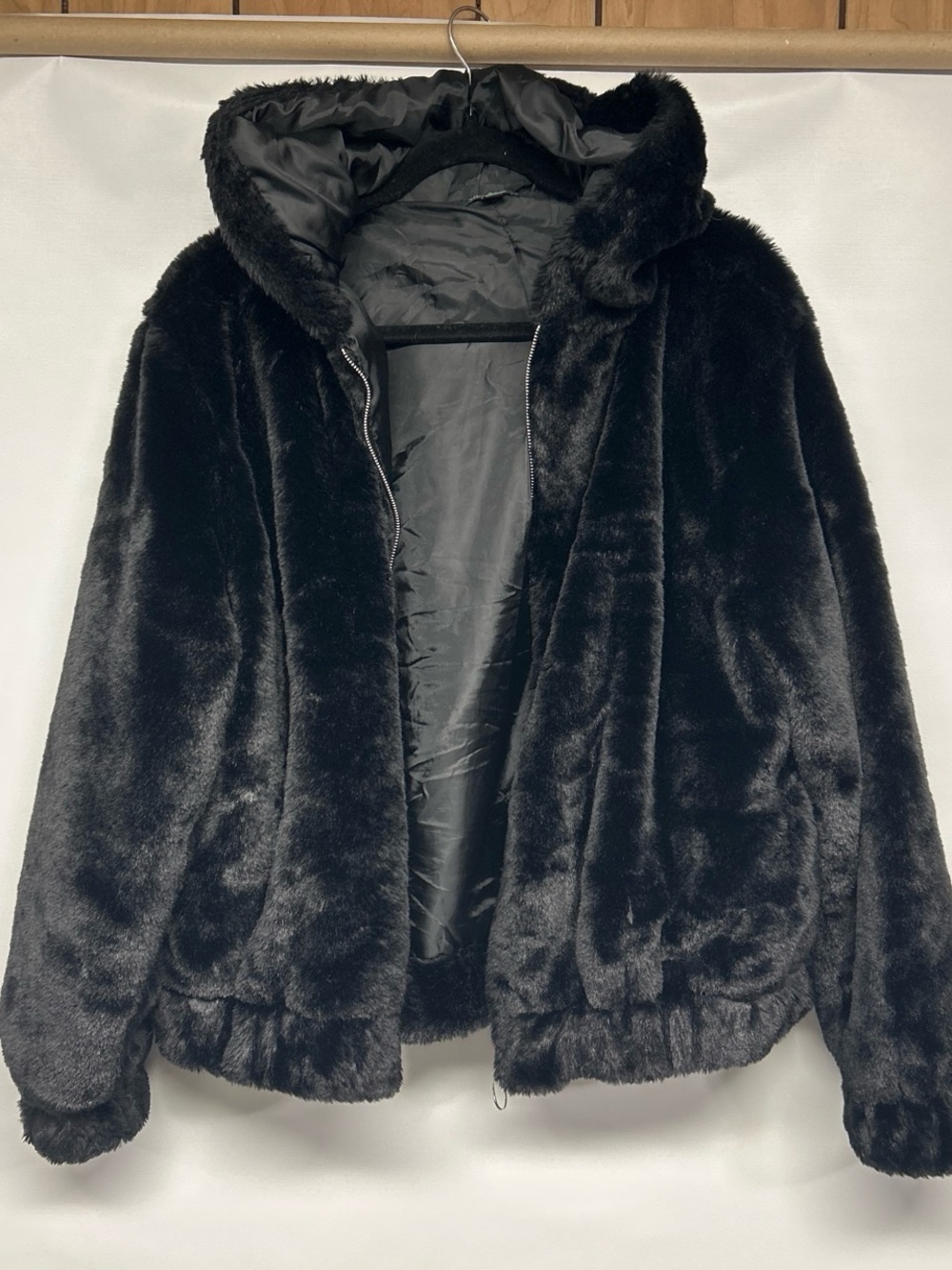 wild fable Black Quilted Jacket with Hood
